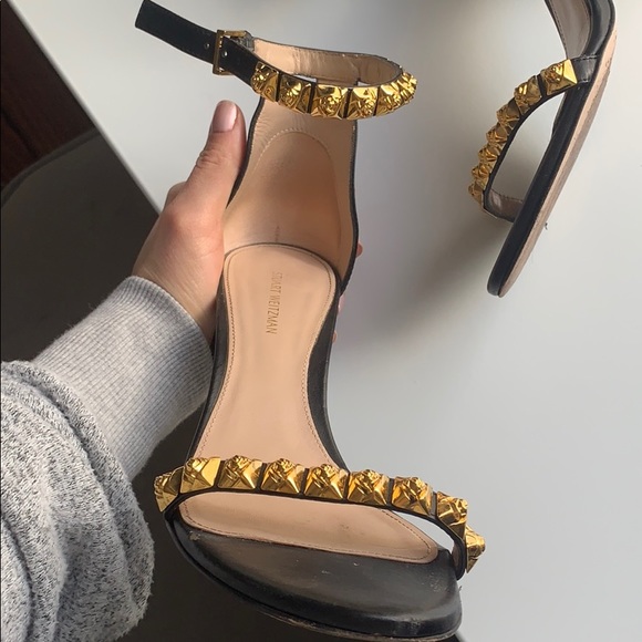 Stuart weitzman black and gold sandals - Picture 8 of 11
